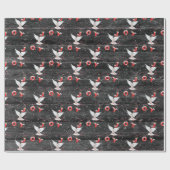 Cadeau Noël Joy Dove Sur Papier D'Enveloppement De Bois (Plat)