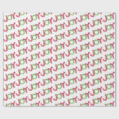 Cadeau Noël Joy papier d'emballage rouge rose (Plat)