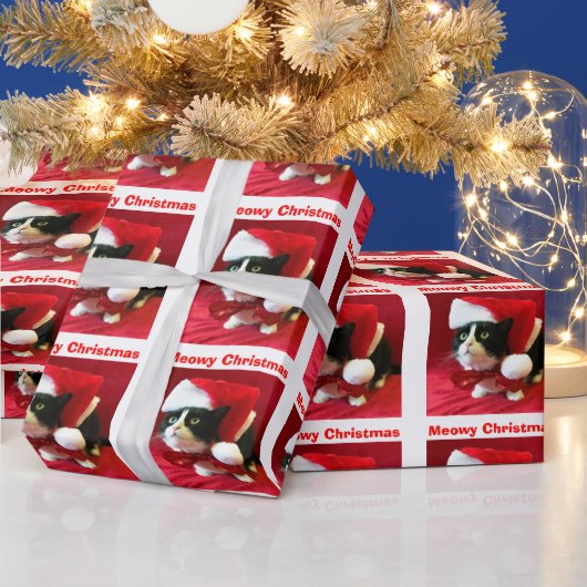 Cadeau Noël pêche le papier d'enveloppement de chats Tuxe (Vacances)
