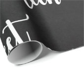 Cadeau Noir Blanc | 16 ans | Papier d'enveloppement d'ann (Coin rond)