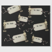 Cadeau Noir Casse-Noir À Papa Papier Enveloppant Noël (Plat)