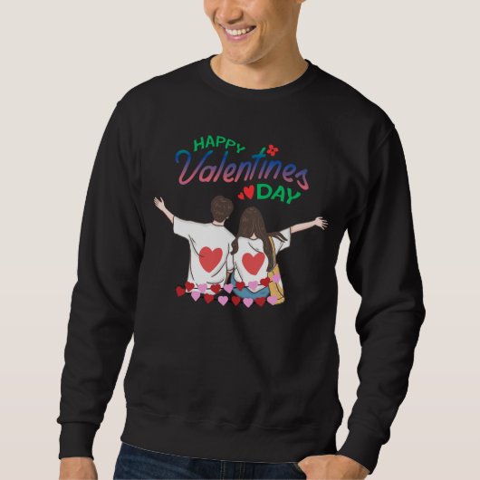 cadeau noir sweatshirt pour la Saint-Valentin, (Devant)