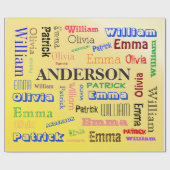 Cadeau Nom de famille ♠️ Dazzling Mot Cloud Papier envelo (Plat)