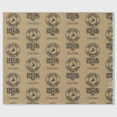 Cadeau Nom noir Kraft 30"x6" à partir du papier d'envelop (Plat)