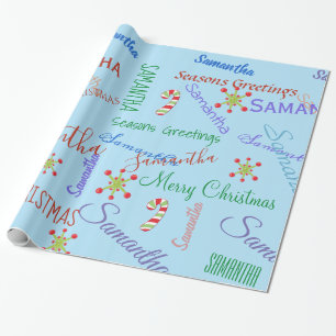 Cadeau Nom personnalisé Papier d'enveloppement de Noël pe