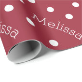 Cadeau Nom personnalisé Polka Dot Enveloppement Papier (Coin rond)