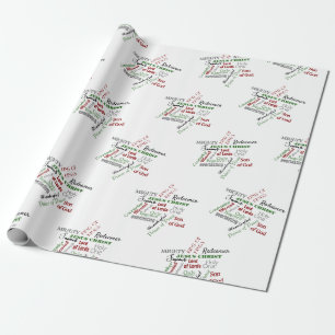 Cadeau Noms du papier d'enveloppement de Noël de Jésus