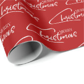 Cadeau Nostalgique Noël Script Vacances Papier d'envelopp (Coin rond)