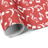 Cadeau Notes de musique blanche Papier à envelopper - Rou (Coin rond)