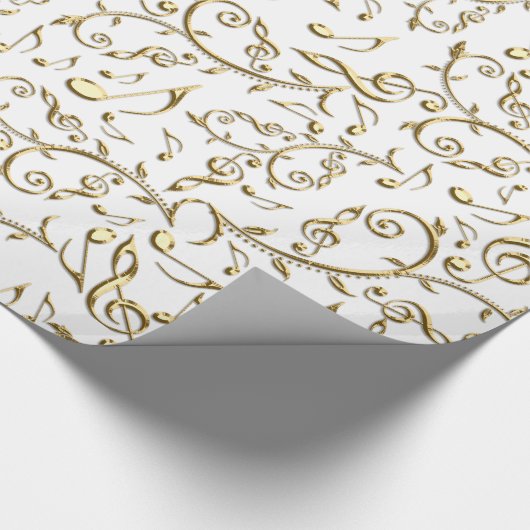 Cadeau Notes de musique d'or sur le papier d'emballage de (Coin)
