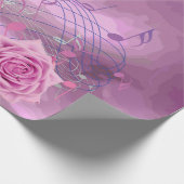 Cadeau Notes de musique rose et papier d'enveloppement Ro (Coin)
