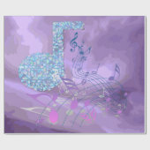 Cadeau Notes de musique violette Papier d'enveloppement A (Plat)