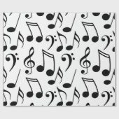 Cadeau Notes musicales Cool enveloppant du papier (Plat)