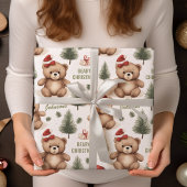 Cadeau Nounours de fête Papier d'enveloppement de nom de 