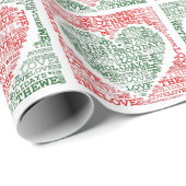 Cadeau Nous Aimons Les Vacances Noël Papier Enveloppant C (Coin rond)