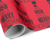 Cadeau Nous vous souhaitons un joyeux papier d'enveloppem (Coin rond)