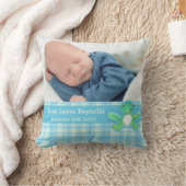 Cadeau nouveau-né garçons bleu grenouille coussin (Couverture)