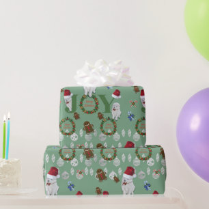 Cadeau Nouveau papier d'emballage Samoyed Holiday