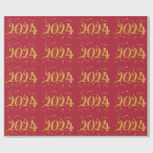 Cadeau Nouvel An 2024 Papier rouge de Noël (Plat)