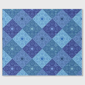 Cadeau Nuances de papier d'emballage bleu motif (Plat)