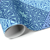 Cadeau Nuances de papier d'emballage bleu motif (Coin rond)