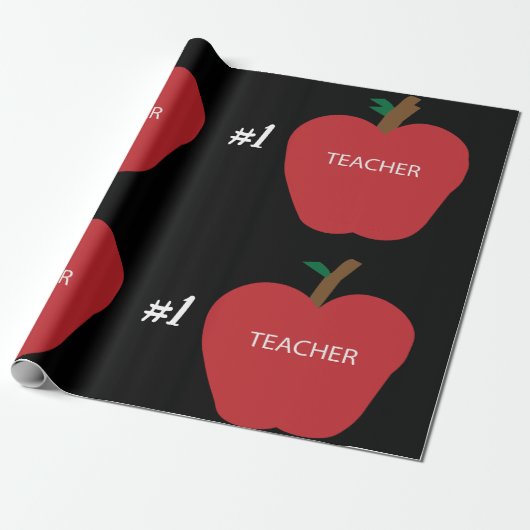 Cadeau Numéro Un Papier Enveloppant Enseignant (Déroulé)