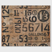 Cadeau Numéros vintages Papier à envelopper pour découpag (Plat)