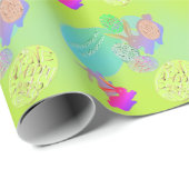 Cadeau OEufs de lapin de Pâques Papier à envelopper (Coin rond)