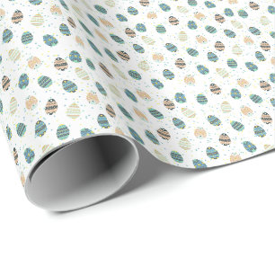 Cadeau OEufs de Pâques (bleu) Papier à envelopper