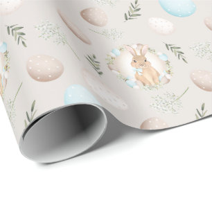 Cadeau Oeufs de Pâques et papier d'enveloppement de lapin