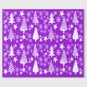 Cadeau Oh Christmas Tree Papier d'emballage pourpre (Plat)