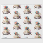 Cadeau Oiseau d'aquarelle adorable dans un papier d'envel (Plat)