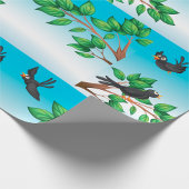 Cadeau Oiseaux Dans Un Papier D'Enveloppement D'Arbre