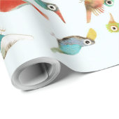 Cadeau Oiseaux en papier lin (Coin rond)