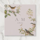 Cadeau Oiseaux et feuilles, étiquettes de faveur de maria (Devant)