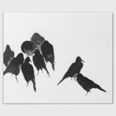 Cadeau OISEAUX NOIRS Papier d'imprimerie JAPONAIS (Plat)