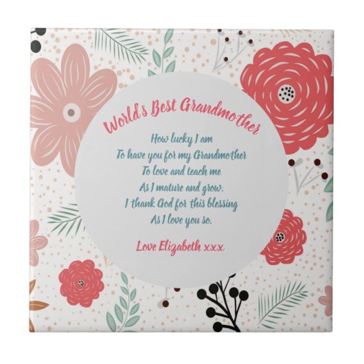 CADEAU - Oma-gedichten van kleinkinderen - MAATWER Tegeltje (Voorkant)