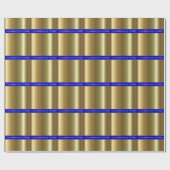 Cadeau Or de mariage sur le papier d'emballage de rayure (Plat)