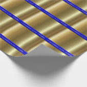 Cadeau Or de mariage sur le papier d'emballage de rayure (Coin)