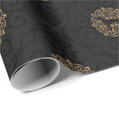 CADEAU OR ET PAPIER D'EMBALLAGE DE NOËL NOIR DE (Coin rond)