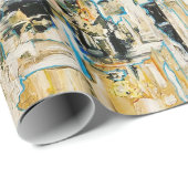 Cadeau Or parmi le papier d'emballage de gravier (Coin rond)