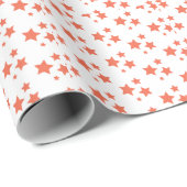 Cadeau Orange Stars Design moderne Papier à envelopper (Coin rond)