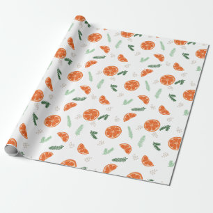 Cadeau Oranges - papier d'emballage de vacances de Noël