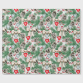 Cadeau Ornements de pin de Noël Vaches papier enveloppant (Plat)