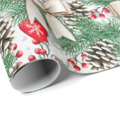 Cadeau Ornements de pin de Noël Vaches papier enveloppant (Coin rond)