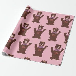 Cadeau Ours de papier brillant, bébé fille