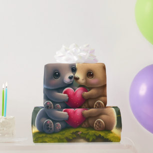 Cadeau Ours mignons en amour Papier à envelopper