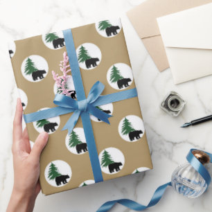 Cadeau Ours noir Papier d'emballage du pays