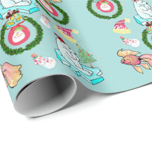 Cadeau Ours polaire Papier à enveloppement de neige de No