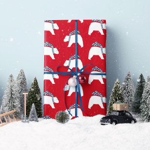 Cadeau Ours polaires - Rouge - Papier d'enveloppement de